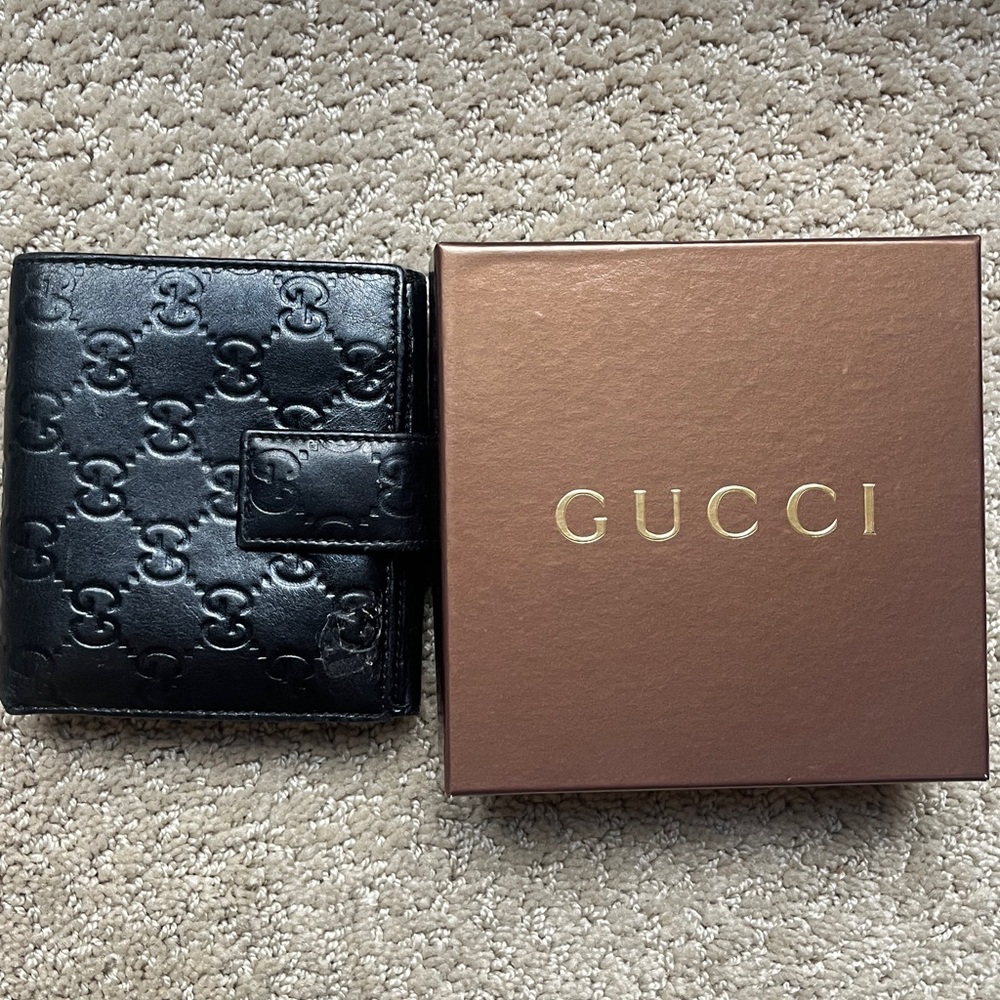 Gucci Black Embossed Leather Wallet